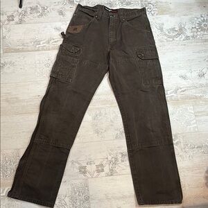 Wrangler Riggs Workwear Mens Brown Carpenter Pants 34x36